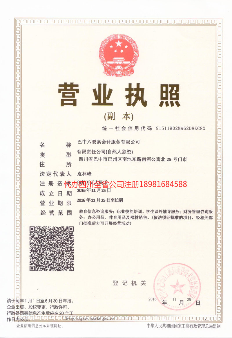 兴化兴化六要素会计服务有限公司